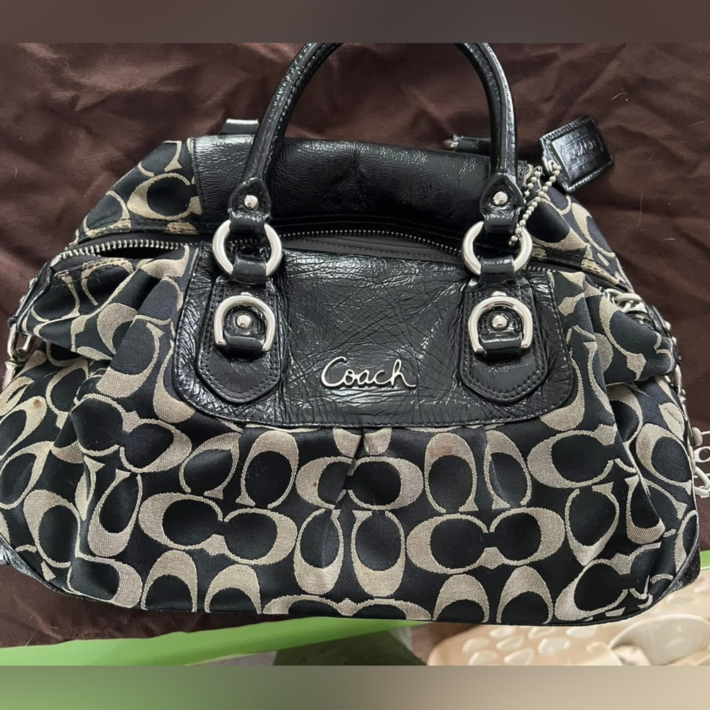 Coach Black and Gray Signature Bag